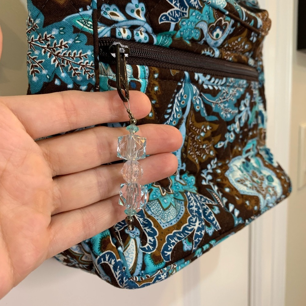 Vera Bradley Upcycled Beaded Java Blue Handbag - Picture 8 of 11